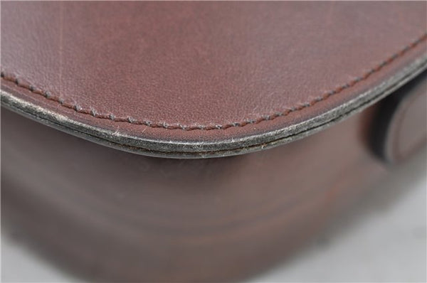 Authentic CELINE Shoulder Cross Body Bag Leather Brown 4241D