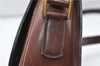 Authentic CELINE Shoulder Cross Body Bag Leather Brown 4241D