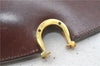 Authentic CELINE Shoulder Cross Body Bag Leather Brown 4241D