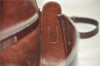 Authentic CELINE Shoulder Cross Body Bag Leather Brown 4241D