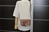 Authentic CELINE Shoulder Cross Body Bag Leather Brown 4241D