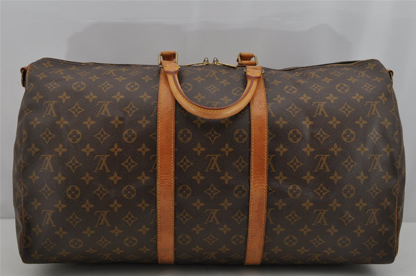Authentic Louis Vuitton Monogram Keepall Bandouliere 55 M41414 Boston Bag 4242I