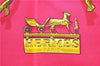 Authentic HERMES Carre 90 Scarf "Clips" Silk Red 4243D