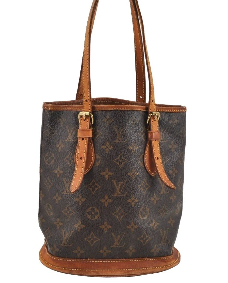 Authentic Louis Vuitton Monogram Bucket PM Shoulder Tote Bag M42238 Junk 4243I