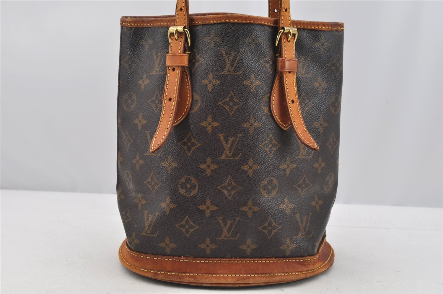 Authentic Louis Vuitton Monogram Bucket PM Shoulder Tote Bag M42238 Junk 4243I