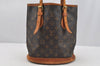 Authentic Louis Vuitton Monogram Bucket PM Shoulder Tote Bag M42238 Junk 4243I