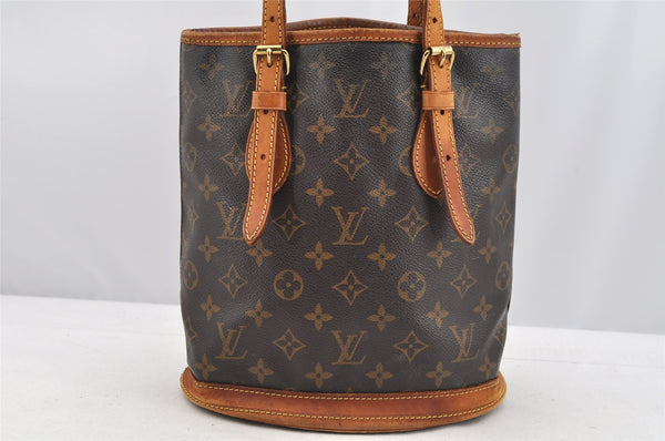 Authentic Louis Vuitton Monogram Bucket PM Shoulder Tote Bag M42238 Junk 4243I
