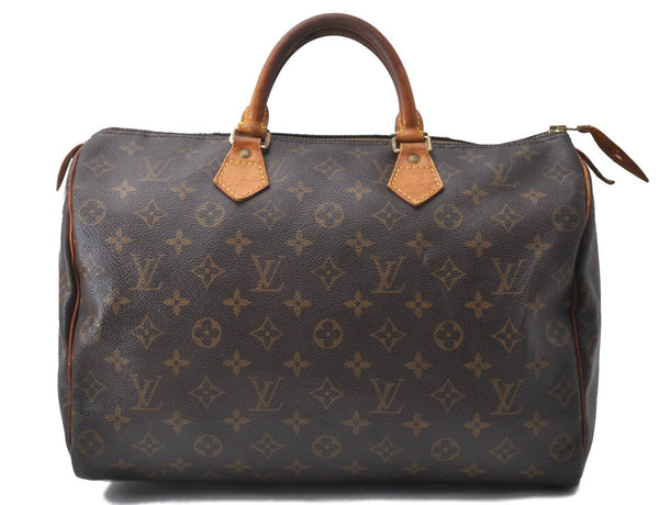 Authentic Louis Vuitton Monogram Speedy 35 Hand Bag M41524 LV 4247D