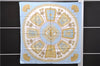 Authentic HERMES Carre 90 Scarf "Paste et Cavalerie" Silk Light Blue 4247E