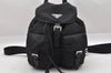 Authentic PRADA Vela Vintage Nylon Tessuto Leather Backpack B6677F Black 4248I