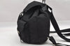 Authentic PRADA Vela Vintage Nylon Tessuto Leather Backpack B6677F Black 4248I