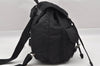 Authentic PRADA Vela Vintage Nylon Tessuto Leather Backpack B6677F Black 4248I