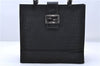 Authentic FENDI Zucca Mamma Baguette Shoulder Tote Bag Nylon Leather Black 4249C