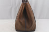 Authentic HERMES Vintage Garden Party MM Shoulder Tote Bag Leather Brown 4250I