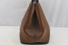 Authentic HERMES Vintage Garden Party MM Shoulder Tote Bag Leather Brown 4250I