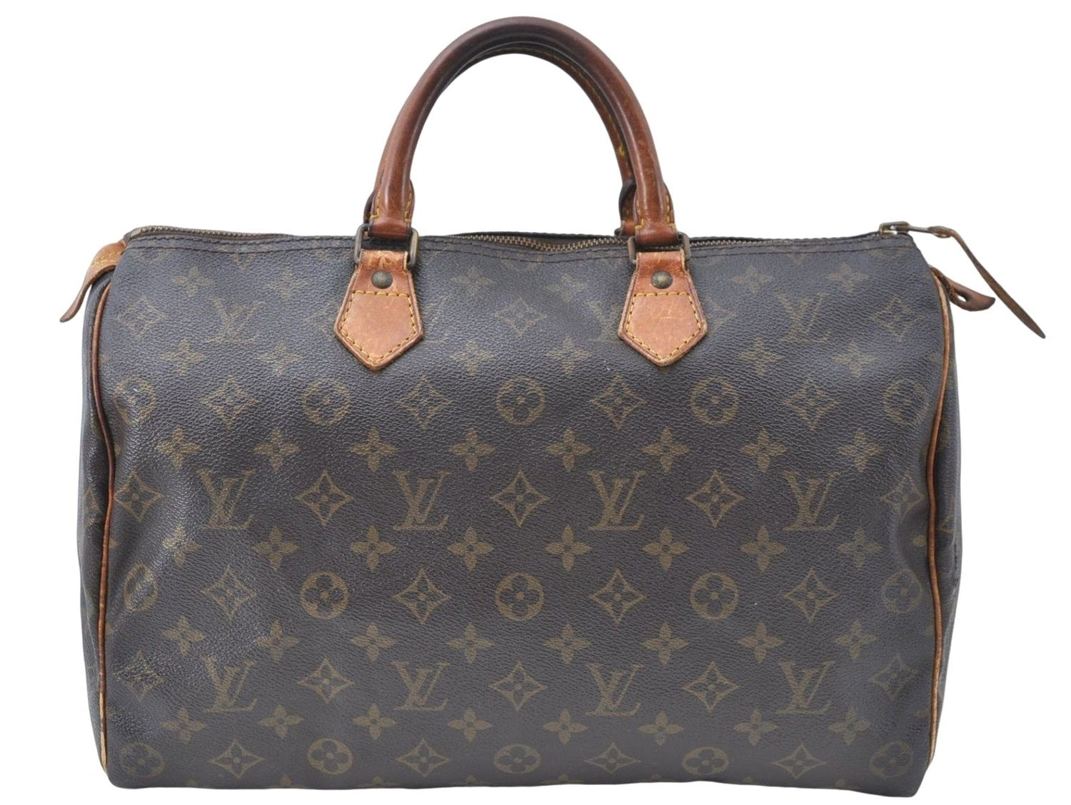 Authentic Louis Vuitton Monogram Speedy 35 Hand Boston Bag M41524 LV 4251D