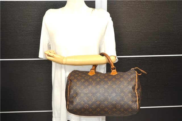 Authentic Louis Vuitton Monogram Speedy 35 Hand Boston Bag M41524 LV 4251D