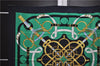 Authentic HERMES Carre 90 Scarf "Eperon d'or" Silk Navy Green 4252E