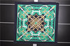 Authentic HERMES Carre 90 Scarf "Eperon d'or" Silk Navy Green 4252E