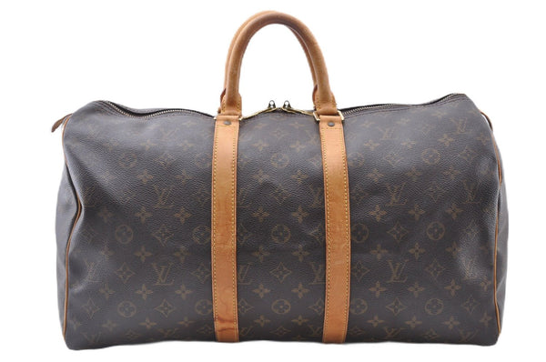 Authentic Louis Vuitton Monogram Keepall 45 Travel Boston Bag M41428 LV 4253F