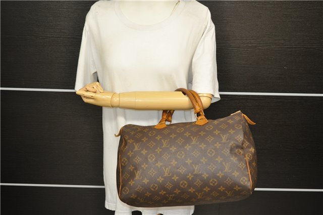 Authentic Louis Vuitton Monogram Speedy 35 Hand Boston Bag M41524 LV 4254D