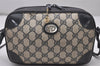 Authentic GUCCI Shoulder Cross Body Bag Purse GG PVC Leather Navy Blue 4255I