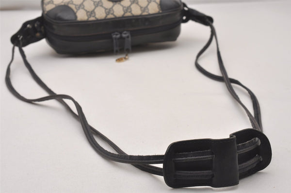 Authentic GUCCI Shoulder Cross Body Bag Purse GG PVC Leather Navy Blue 4255I