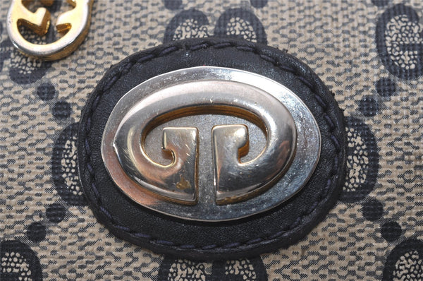 Authentic GUCCI Shoulder Cross Body Bag Purse GG PVC Leather Navy Blue 4255I