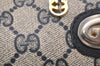 Authentic GUCCI Shoulder Cross Body Bag Purse GG PVC Leather Navy Blue 4255I