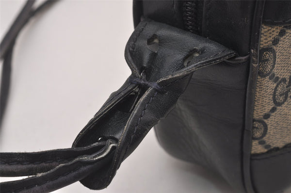 Authentic GUCCI Shoulder Cross Body Bag Purse GG PVC Leather Navy Blue 4255I