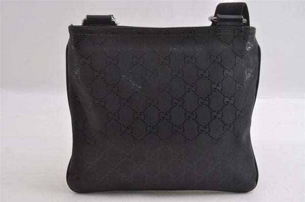 Authentic GUCCI GG Imprime Shoulder Cross Bag GG PVC Leather 201538 Black 4256I