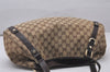 Authentic GUCCI Abbey Shoulder Tote Bag GG Canvas Leather 130736 Brown 4258I