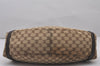 Authentic GUCCI Abbey Shoulder Tote Bag GG Canvas Leather 130736 Brown 4258I