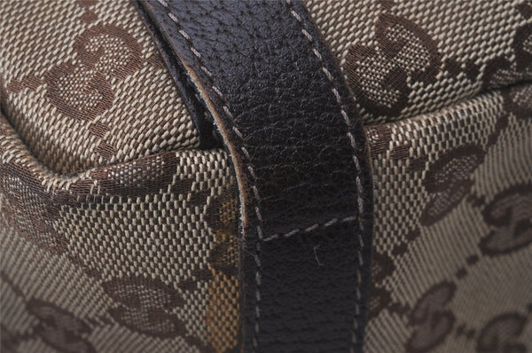 Authentic GUCCI Abbey Shoulder Tote Bag GG Canvas Leather 130736 Brown 4258I