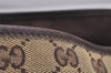 Authentic GUCCI Abbey Shoulder Tote Bag GG Canvas Leather 130736 Brown 4258I