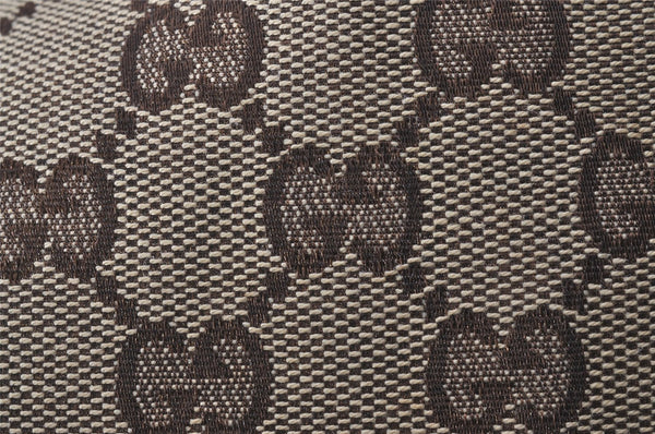 Authentic GUCCI Abbey Shoulder Tote Bag GG Canvas Leather 130736 Brown 4258I