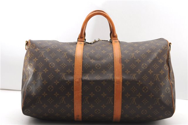 Authentic Louis Vuitton Monogram Keepall Bandouliere 50 M41416 Boston Bag 4260F