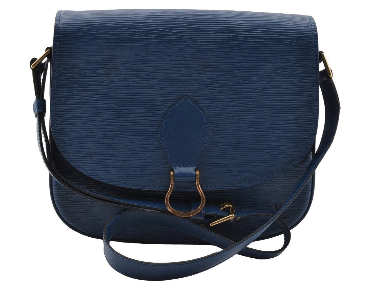 Authentic Louis Vuitton Epi Saint Cloud GM Shoulder Cross Bag M52195 Blue 4263I