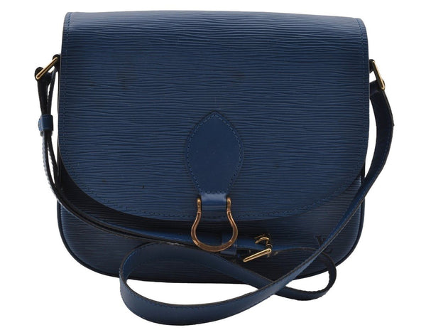 Authentic Louis Vuitton Epi Saint Cloud GM Shoulder Cross Bag M52195 Blue 4263I