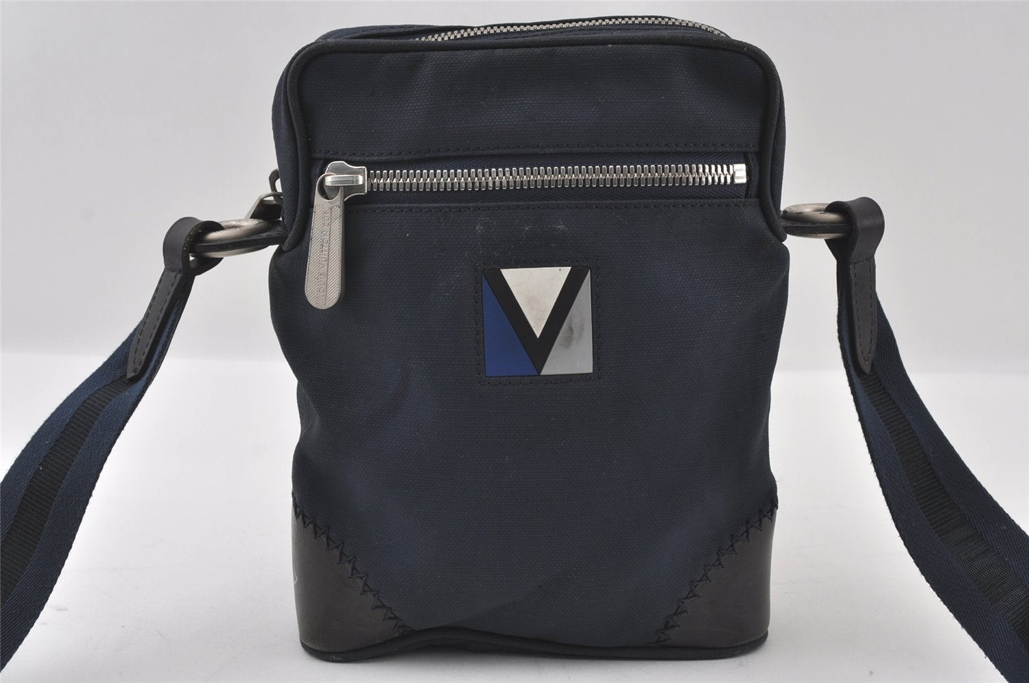 Auth Louis Vuitton Cup Americas Cup 2007 Solents Shoulder Bag M80707 Blue 4264I