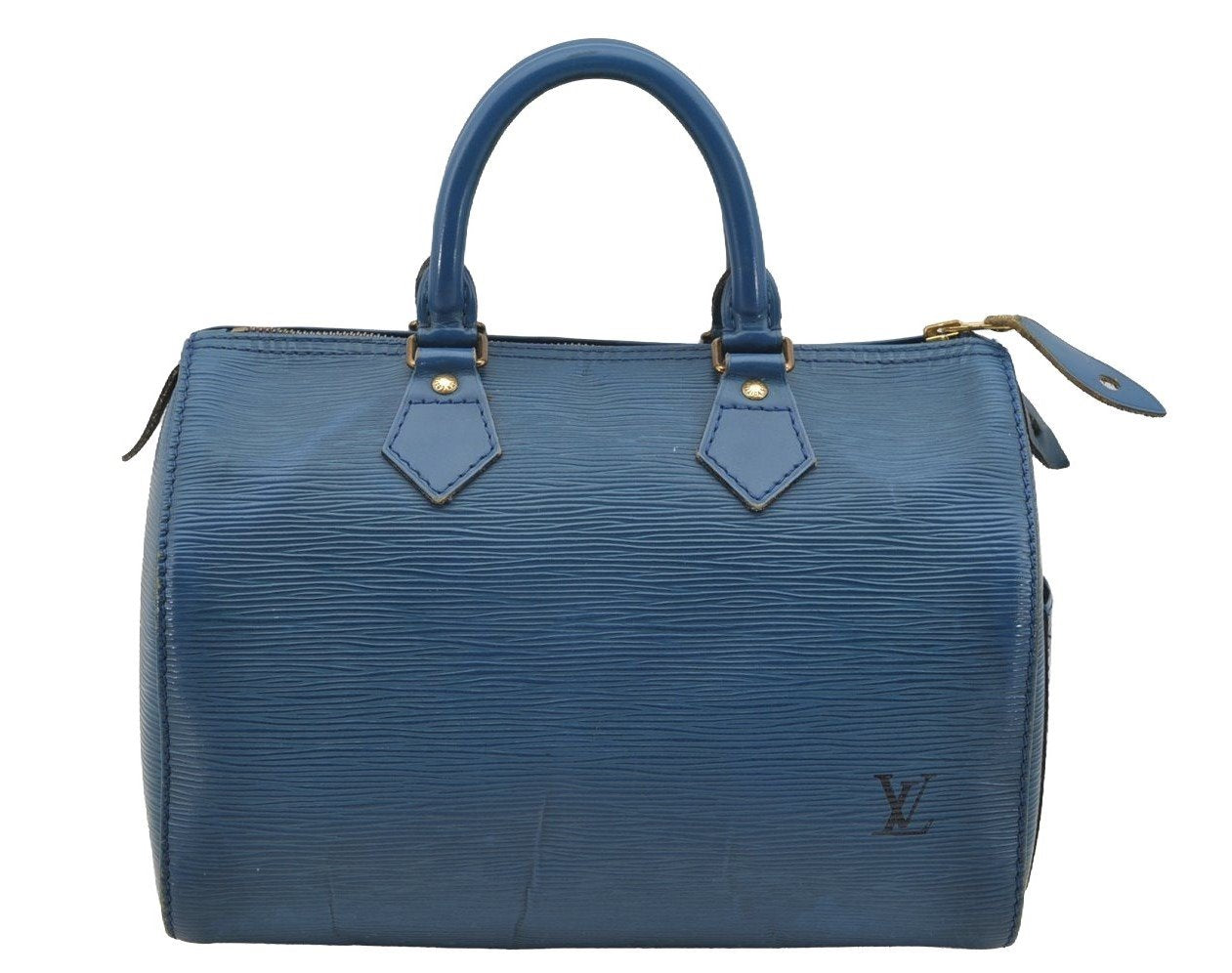 Authentic Louis Vuitton Epi Speedy 25 Hand Boston Bag Blue M43015 LV 4267I