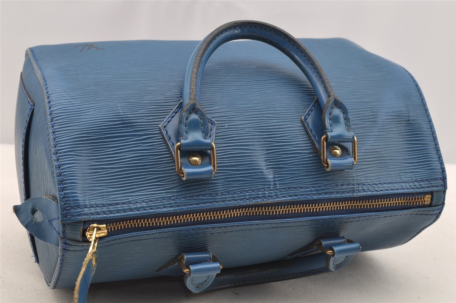 Authentic Louis Vuitton Epi Speedy 25 Hand Boston Bag Blue M43015 LV 4267I