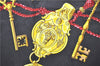 Authentic HERMES Carre 90 Scarf Key Tassel Motif Silk Black 4268D