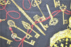 Authentic HERMES Carre 90 Scarf Key Tassel Motif Silk Black 4268D