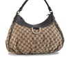 Authentic GUCCI Abbey Shoulder Hand Bag GG Canvas Leather 189833 Brown 4269D
