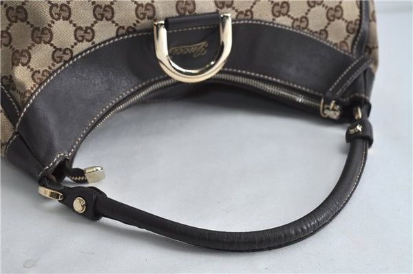 Authentic GUCCI Abbey Shoulder Hand Bag GG Canvas Leather 189833 Brown 4269D