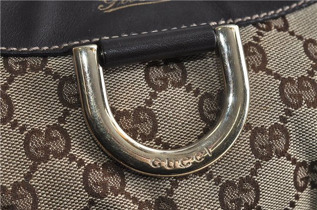 Authentic GUCCI Abbey Shoulder Hand Bag GG Canvas Leather 189833 Brown 4269D