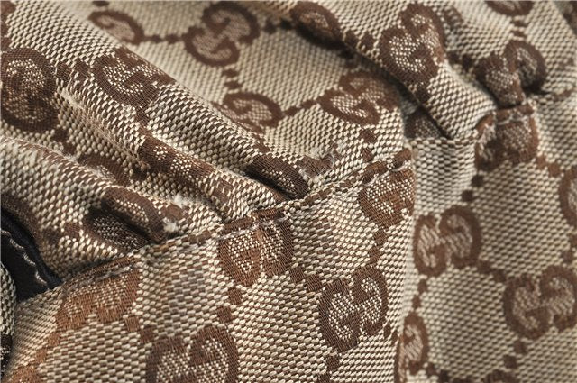 Authentic GUCCI Abbey Shoulder Hand Bag GG Canvas Leather 189833 Brown 4269D