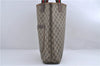 Authentic GUCCI Web Sherry Line Shoulder Tote Bag GG PVC Leather Brown 4271D