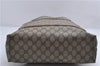 Authentic GUCCI Web Sherry Line Shoulder Tote Bag GG PVC Leather Brown 4271D